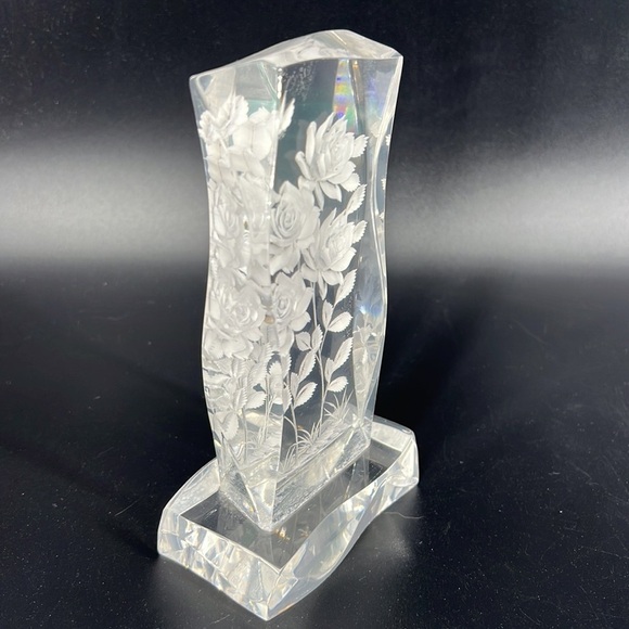 Vintage Etched Lucite Sculpture - Picture 4 of 8